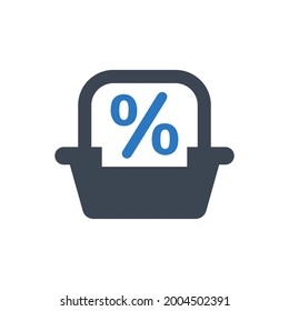 Icono de oferta de descuento de compras. Archivo EPS vectorial.