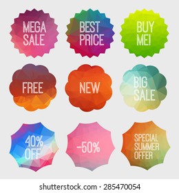 Shopping and Discount Tags Vector Set. Special summer offer.