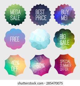 Shopping and Discount Tags Vector Set. Special summer offer.