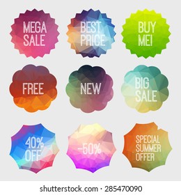 Shopping and Discount Tags Vector Set. Special summer offer.