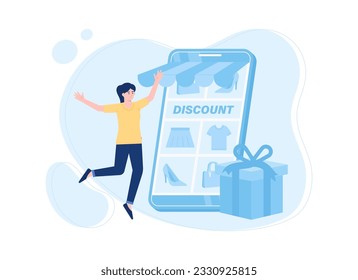 Shopping-Discount-Trendkonzept - flache Illustration