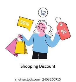Shopping Discount Vektorgrafik gefüllt Umriss Design-Illustration. Symbol auf weißem Hintergrund EPS10-Datei 