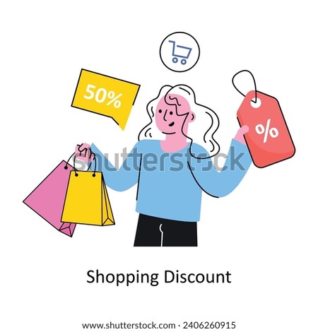 Shopping Discount vector Filled outline Design illustration. Symbol on White background EPS 10 File 
