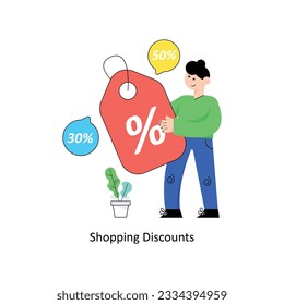 Shopping Discounts Flat Style Design Vector illustration. Stock illustration