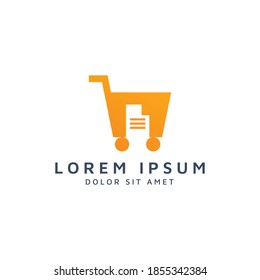 shopping and document negative space logo design