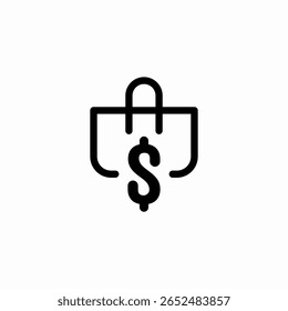 shopping dollar currency icon sign vector