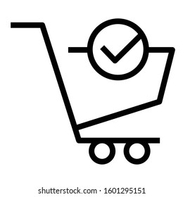 Shopping done icon. Vector graphics.