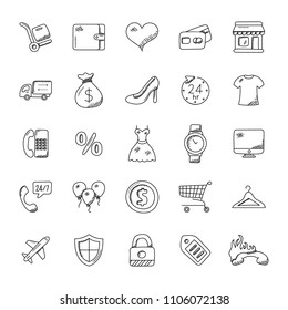 
Shopping Doodle Icons
