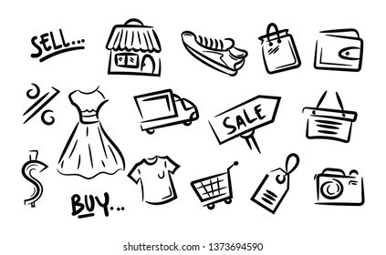 Shopping Doodle Icons