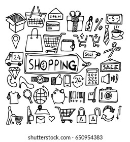 Shopping Doodle Sketch Vector Ink