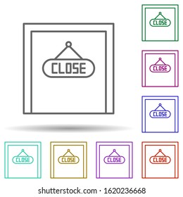 Shopping door, close, mall in multi color style icon. Simple thin line, outline vector of mall icons for ui and ux, website or mobile application