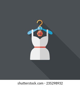 shopping dress flat icon with long shadow,eps10