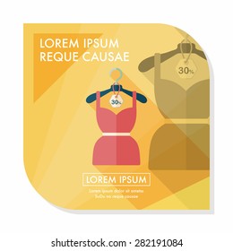 shopping dress flat icon with long shadow,eps10