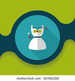 shopping dress flat icon with long shadow,eps10