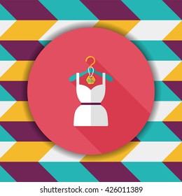 shopping dress flat icon with long shadow,eps10