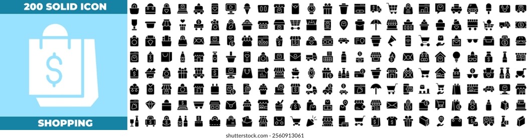 Shopping Duotone Editable Icons set. Vector illustration in modern thin solid style of shopping icons: shop, cart, sale, etc