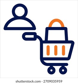 Icono de Duotone de compras. Ilustración vectorial simple sobre fondo blanco