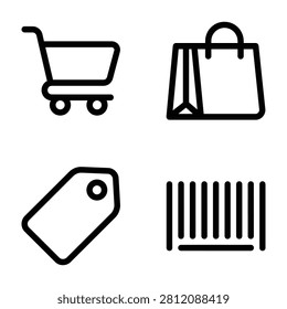 Shopping and e commerce business icons with shopping ecommerce business commerce purchase shoppingcart shoppingbag pricetag consumer