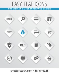 Shopping easy flat web icons for user interface design