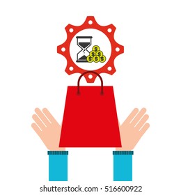shopping e-commerce clock money icon graphic vector illustration eps 10