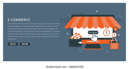 Shopping and e-commerce graphic design with icons