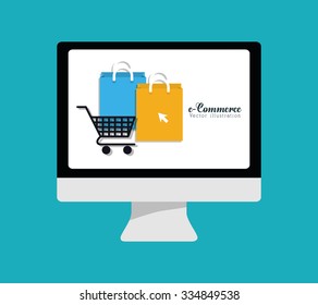 Shopping and ecommerce graphic design with icons, vector illustration.