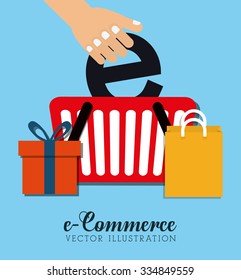 Shopping and ecommerce graphic design with icons, vector illustration.