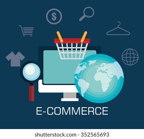 Shopping and ecommerce graphic design with icons, vector illustration