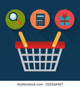 Shopping and ecommerce graphic design with icons, vector illustration