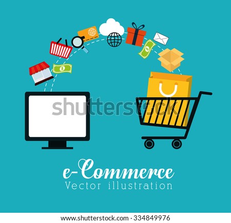 Shopping and ecommerce graphic design with icons, vector illustration.