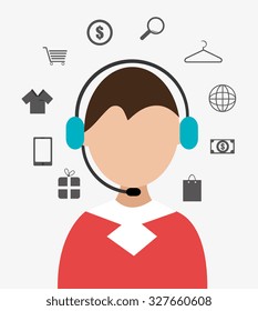 Shopping and ecommerce graphic design, vector illustration