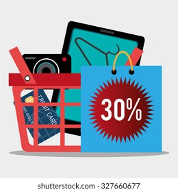 Shopping and ecommerce graphic design, vector illustration