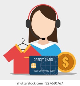 Shopping and ecommerce graphic design, vector illustration