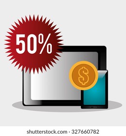 Shopping and ecommerce graphic design, vector illustration