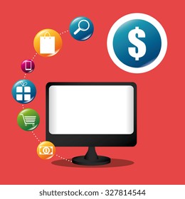 Shopping and ecommerce graphic design, vector illustration