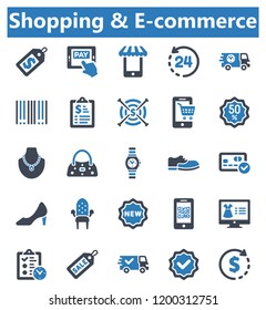 Shopping & E-commerce Icon Set - 2 (Blue Series)