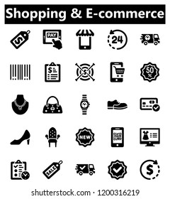 Shopping & E-commerce Icon set - 2 (Black Series)