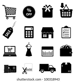 Shopping and e-commerce icon set