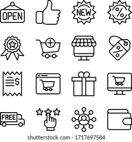 shopping and ecommerce icon set