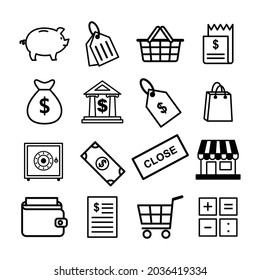 Shopping And Ecommerce Icon Set Vector Sign And Symbols.