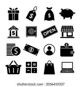 Shopping And Ecommerce Icon Set Vector Sign And Symbols.