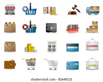 Iconos de compras y comercio electrónico