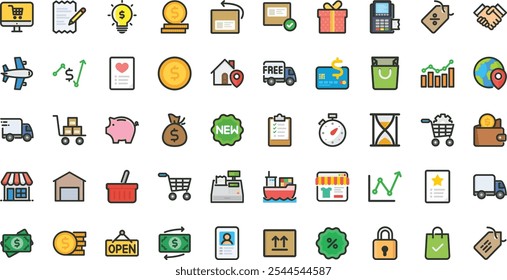 Shopping ecommerce  icons High-Quality Vector Icons Collection with Editable Stroke. Ideal for Professional and Creative Projects.