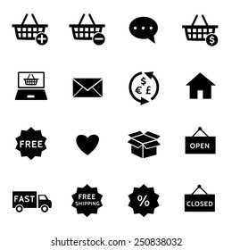Shopping and e-commerce icons set 1. Vector