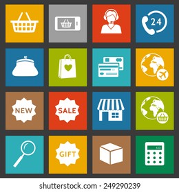 Shopping and e-commerce icons set 2. Vector