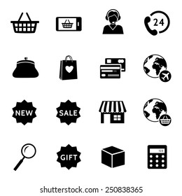 Shopping and e-commerce icons set 2. Vector