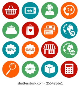 Shopping and e-commerce icons set 2. Vector