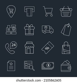 Shopping and e-commerce    icons set . Shopping and e-commerce     pack symbol vector elements for infographic web