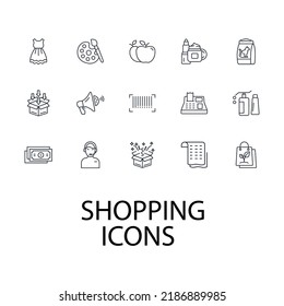shopping, e-commerce icons set . shopping, e-commerce pack symbol vector elements for infographic web