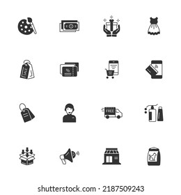 shopping, e-commerce icons set . shopping, e-commerce pack symbol vector elements for infographic web